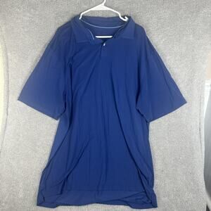 Peter Millar Polo Shirt Mens XLT Navy Seaside Lightweight Solid Golf Casual Knit